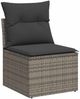 vidaXL 6-tlg. Garten-Sofagarnitur mit Kissen Grau Poly Rattan 3327154 Bild 4