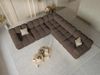 Micadoni Symmetrisches Ecksofa Bellis 5-Sitzer 3D-Stoff Sonic Braun Bild 5