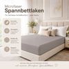 Microfaser Spannbettlaken - Spannbetttuch 180-200x200 cm – Atmungsaktiv, Knitterfrei & Pflegeleicht – OEKO-TEX Bettlaken mit Rundumgummi - Grau Bild 2