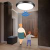 ZMH LED Deckenleuchte mit Bewegungsmelder Indoor Schwarz IP44 15 W Runde Kellerlampe mit Bewegungsmelder Ø 30 cm 4000 K Bild 2