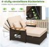 COSTWAY Loungebett, outdoor, Rattan, 2-Personen, 3 in 1, mit verstellbarer Rückenlehne Bild 3