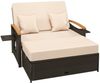 COSTWAY Loungebett, outdoor, Rattan, 2-Personen, 3 in 1, mit verstellbarer Rückenlehne Bild 5