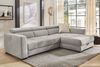 Ecksofa Sitz elektrisch ausfahrbar verstellbar Couch Kopflehne Bettkasten Grau Bild 3