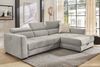 Ecksofa Sitz elektrisch ausfahrbar verstellbar Couch Kopflehne Bettkasten Grau Bild 2