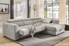 Ecksofa Sitz elektrisch ausfahrbar verstellbar Couch Kopflehne Bettkasten Grau Bild 4
