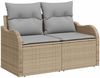 vidaXL Gartensofa-set mit Kissen 8 pcs Beige Poly-Rattan 3348406 Bild 4