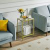 YMYNY Beistelltisch Quadratisch Glastisch Goldfarben HGD002G Bild 5