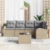 vidaXL Gartensofa-set mit Kissen 6 pcs Beige und hellgrau Poly-Rattan 3354719 Bild 3
