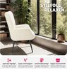 tectake Relaxsessel Polstersessel, bodenschonend, Belastbarkeit 150 kg, 72 x 76 x 100,5 (Fernsehsessel Hygge, in Bouclé Creme/Schwarz), gepolstert, Armlehnen und ergonomische Rückenlehne, runde Stahlbeine Bild 3