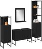 vidaXL Badezimmermöbel-Set mit Regal 4 pcs Schwarz Holzwerkstoff 3334404 Bild 3
