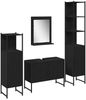 vidaXL Badezimmermöbel-Set mit Regal 4 pcs Schwarz Holzwerkstoff 3334404 Bild 2