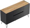 Sideboard Yako 140cm 2 SoftClose 2 Türen Grafit/Eiche Top : Grafit / Oak Gold Bild 5