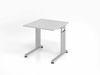 Schreibtisch C-Fuß 80x80 cm Grau/Silber Bild 2