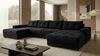 Ecksofa MODENA 320 cm x 185 cm – Stoff: CASABLANCA Schwarz 16 Farbe: Schwarz Bild 2