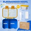 Bundviel Lunchbox Brotdose Kinder mit Fächern Bento Box Auslaufsicher Lunchbox, PP+ABS, (mit 100ml Edelstahl-Dippschale, Kindergarten und Schule - Mädchen und Jungen, Vesperbox, Snackbox) Bild 1