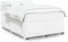 vidaXL Boxspringbett mit Matratze Weiß 140x200 cm Kunstleder Bild 1