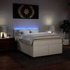 vidaXL Boxspringbett mit Matratze Weiß 140x200 cm Kunstleder Bild 5