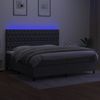 Boxspringbett mit Matratze & LED Stoff Dunkelgrau 200x200 cm, Härtegrad: H2 [3135142] Bild 4