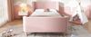 Polsterbett 90x200 cm, Schlitten-Design mit Samtbezug und kindlichem Weltraum-Motiv (Rosa) Bild 4