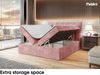 MEBLINI Boxspringbett DRAGO 120x200 cm mit Bettkasten - H3/Rosa Samt Polsterbett - Doppelbett mit Topper & Taschenfederkern-Matratze Bild 5