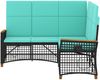 vidaXL Garten Liegesofa Set Schwarz und Türkis 164 x 164 x 112 cm 42026828 Bild 5