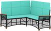 vidaXL Garten Liegesofa Set Schwarz und Türkis 164 x 164 x 112 cm 42026828 Bild 2