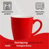 matches21 HOME & HOBBY Tasse Kaffeetassen 6er Set aus Keramik 340ml, Teetassen in Rot, 6-tlg, Keramik, Moderne Kaffeebecher Spülmaschinenfest & Mikrowellengeeignet Bild 3