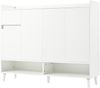 Schuhschrank 120 x 35 x 99 cm in Weiß, mit 4 Türen, 1 Schublade und verstellbarem Einlegeboden Bild 5