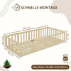 Crazy Pine 'Crazy Johnny' Kinderbett mit Rausfallschutz 40 cm, Holz, Natur, 90x200 cm, mit Tür Bild 2