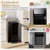 60 L Mülleimer mit Flügelklappen & Infrarot-Bewegungssensor Edelstahl Abfalleimer Schwarz Bild 4