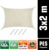 2x3m Sonnensegel Wasserdicht mit Befestigung Beige Bild 2