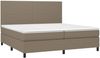 vidaXL Boxspringbett mit Matratze & LED Stoff Taupe 200x200 cm, Härtegrad: H2 [3134745] Bild 3