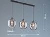 Fischer & Honsel 60907 Pendelleuchte Nayla 3-flammig sandschwarz Glas rauchfarben Bild 4