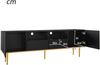 TV-Schrank 165 x 36 x 55 cm aus Spanplatte in Schwarz mit goldfarbenen Akzenten, 2 Schubladen Bild 4