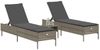 vidaXL 3-tlg. Sonnenliegen-Set mit Auflage Grau Poly Rattan 3284265 Bild 3
