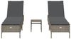 vidaXL 3-tlg. Sonnenliegen-Set mit Auflage Grau Poly Rattan 3284265 Bild 4