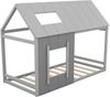 Kinderbett Hausform aus Kiefernholz mit Dach & Fenster, 90x200 cm, Grau, ohne Matratze Bild 5