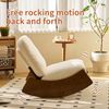 LVHOM Schaukelstuhl mit Massivholz-Gestell, ergonomischer Relaxsessel für Wohnzimmer, Schlafzimmer & Arbeitszimmer, Skandinavisches Design, Chenille, Weiß Bild 4