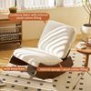 LVHOM Schaukelstuhl mit Massivholz-Gestell, ergonomischer Relaxsessel für Wohnzimmer, Schlafzimmer & Arbeitszimmer, Skandinavisches Design, Chenille, Weiß Bild 3