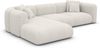 Ecksofa Venturia L Form aus Samtstoff - Bouclestoff - weiß - Links Bild 3
