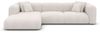 Ecksofa Venturia L Form aus Samtstoff - Bouclestoff - weiß - Links Bild 1
