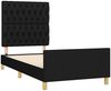 Einzelbett mit Kopfteil Stoff Schwarz 90x190 cm Bild 4