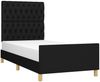 Einzelbett mit Kopfteil Stoff Schwarz 90x190 cm Bild 3
