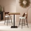 Signature Barstuhl aus beigem Stoff L45 cm - AUSTIN - Schwarz Bild 2