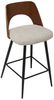 Signature Barstuhl aus beigem Stoff L45 cm - AUSTIN - Schwarz Bild 5