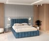 FDM Polsterbett Stauraumbett Bettgestell 90x200, 120x200, 140x200, 160x200, 180x200cm (MADE IN EU - mit hochwertigem Velours Bezug, Bettrahmen, Bett, Optional mit Matratze bestellbar, mit großen gepolsterten Kopfteil, mit Bettkasten zum aufklappen), Me... Bild 2