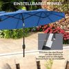 Outsunny Sonnenschirm Doppelsonnenschirm mit Handkurbel verstellbarem Neigungswinkel, LxB: 285x147 cm, windfest Doppelsonnenschirm, neigbar Gartenschirm, windfest Gartenschirm für Terrasse Pool Marineblau Bild 4