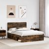 vidaXL Bettrahmen Geräucherte Eiche 140 x 200 cm Massives Kiefernholz 3412483 Bild 3