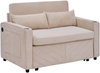 Schlafsofa aus Holz und Stoff mit Slide-to-Transform, USB-Anschluss, 195 x 134 x 73 cm, Beige Bild 5