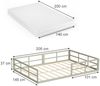Bodenbett aus Metall Minno Greige 140x200 mit Matratze Vitalispa Bild 2